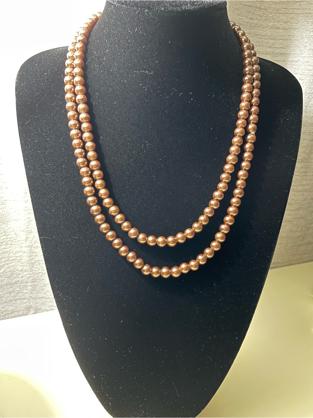 Double-Strand Brown Pearl Necklace - Classic Women’s Jewelry